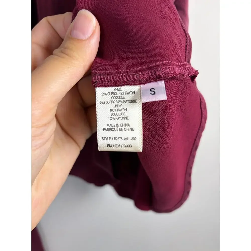 Bella Dahl Deep Plum Cupro Satin Bias Halter and Matching Skirt 2pc Set Small